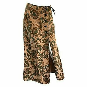 Rare Vintage Leather Geoffrey Beene Paisely Skirt